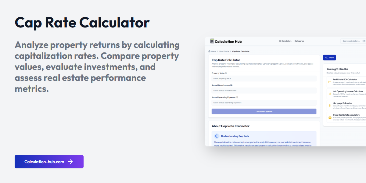 Cap Rate Calculator - Calculation Hub
