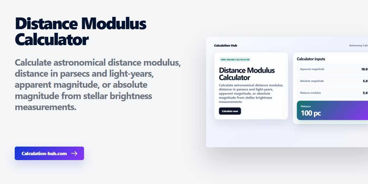 Distance Modulus Calculator - Calculation Hub