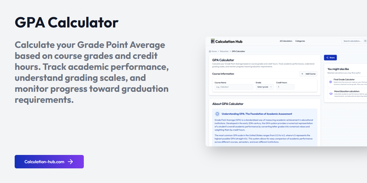 GPA Calculator - Calculation Hub