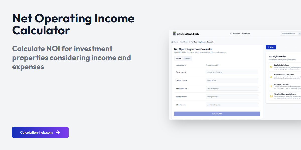 How To Find Normalized Operating Income Net Operating Income Calculator - Calculation Hub