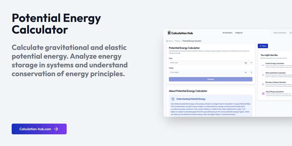 Potential Energy Calculator - Calculation Hub