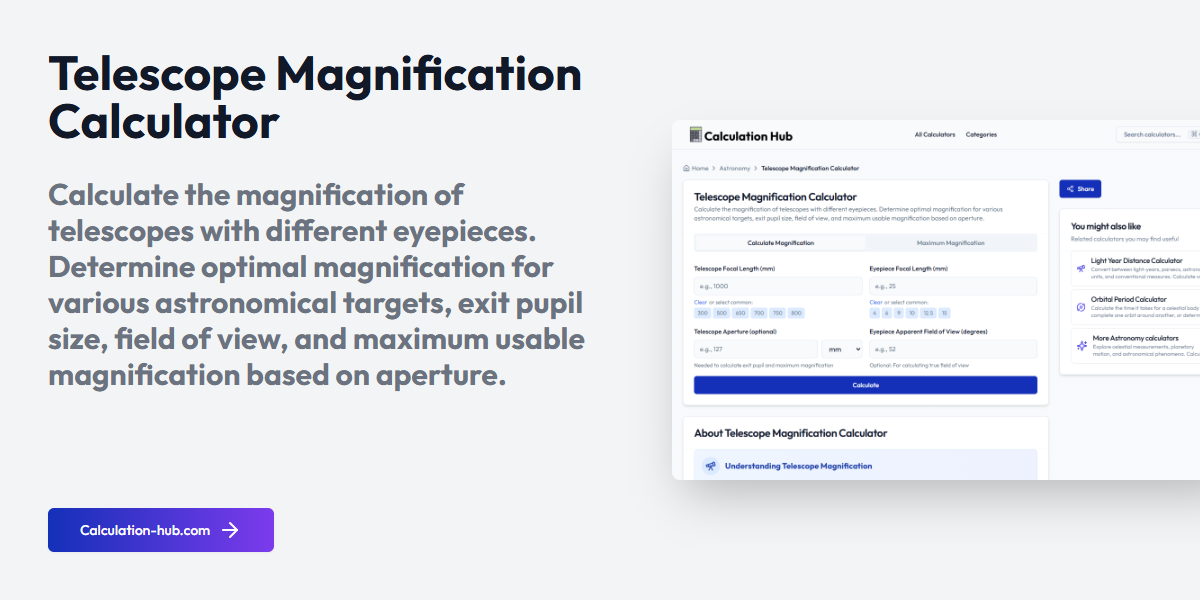 Telescope Magnification Calculator - Calculation Hub